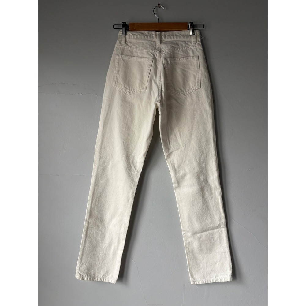 Reformation Cynthia High Rise Straight Jeans White 24 - Picture 7 of 8